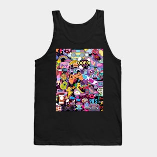 Collage 90s Kid Sticker Collection Wall Tank Top